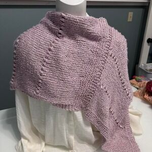 Soft pink knitted asymmetrical shawl #knitwear